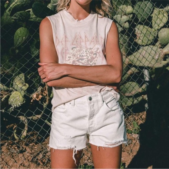 We The Free Pants - Free People We The Free Sofia White Cut Off Distressed Denim Shorts Size 25